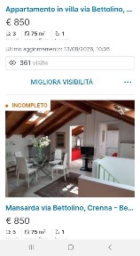 Mansarda via Bettolino 5, Crenna - Bettolino, Gallarate