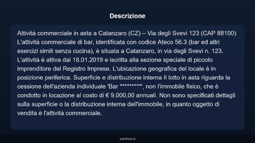 Negozio all'asta via degli Svevi 123, Catanzaro