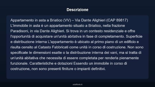 Appartamento all'asta via Dante Alighieri, Briatico